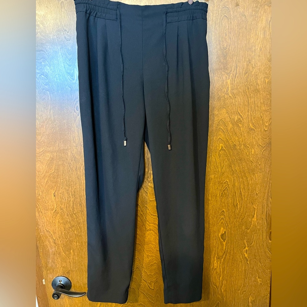 Zara Linen Blend Black Pants - Woman Small